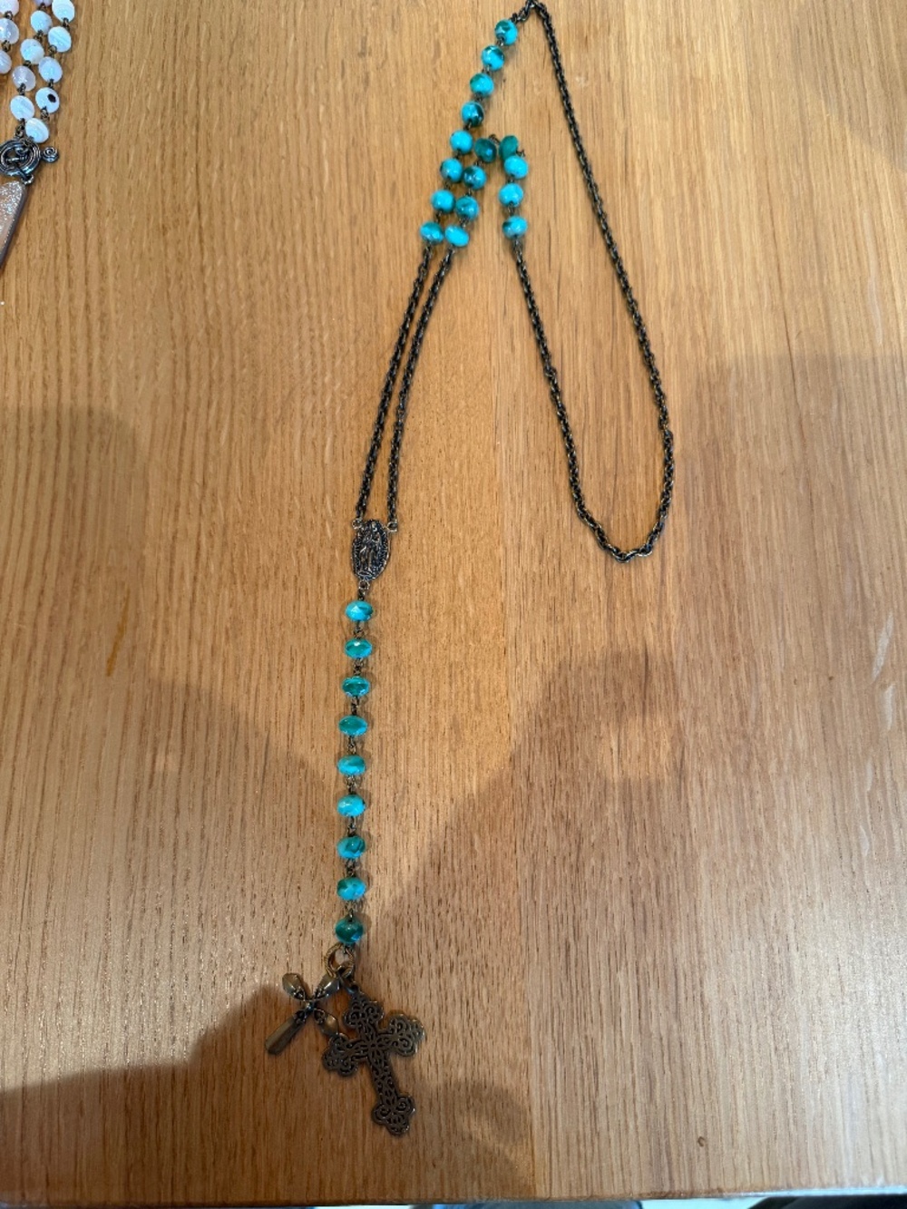 Long bronze necklace